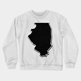 Black Illinois Outline Crewneck Sweatshirt